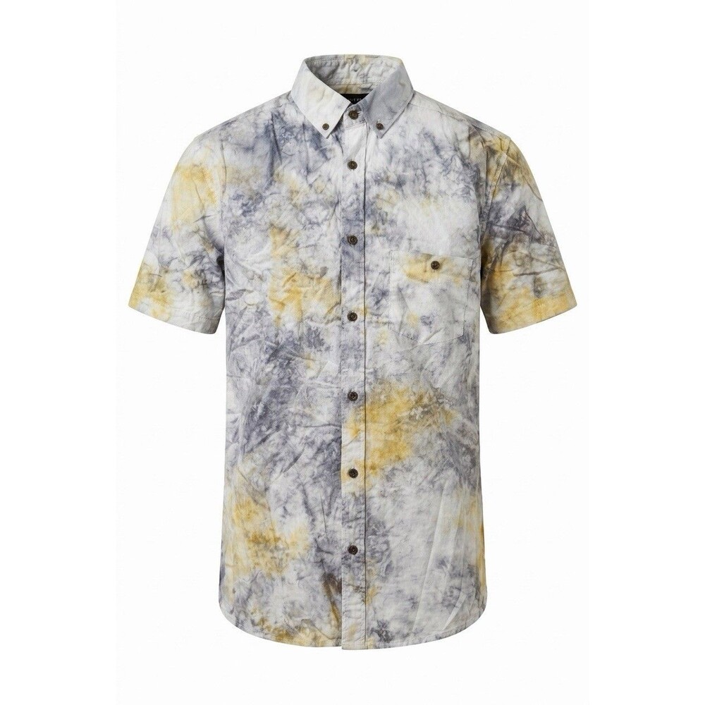 Zanerobe Mens Oyster Tie Dye Short Sleeve Button Up Shirt Cotton Size S NWT